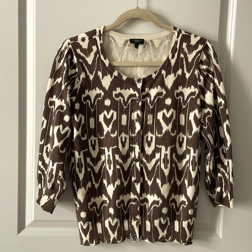 Talbots petite cotton cardigan, size MP, used